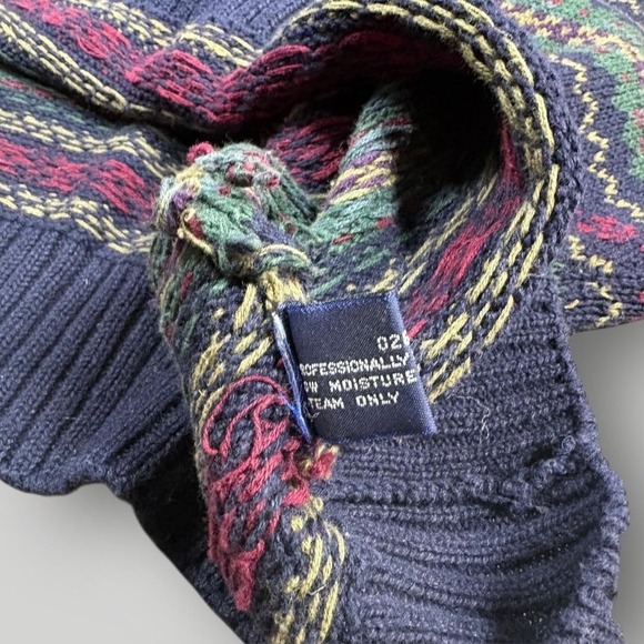 Vintage Britches Great Outdoors Sweater Mens XL Blue Fair Isle Knit Pullover 90s - Picture 4 of 6